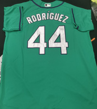 Julio Rodriguez #44 Mariners Aqua Cool Base Sewn Stitched Jersey.