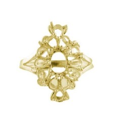 925 Sterling Silver 5x7mm Oval Semi Mount Cluster Ring For Engagement Ring