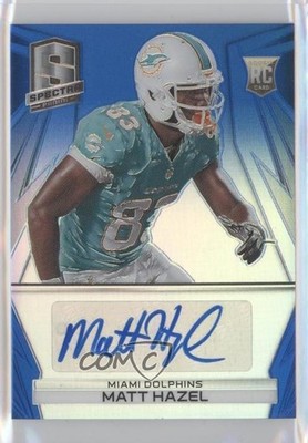 2014 Panini Spectra Blue Prizm 14/49 Matt Hazel #317 Rookie Auto RC 1s6