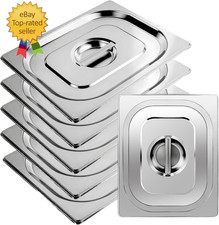6 Packs 1/2 Half Size Hotel Pan Lids, 12.9''L X 10.6''W Stainless Steel