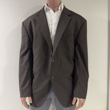 Oak Hill Men s 3XL 54R/56R Brown Plaid Stretch Sport Coat Big Tall