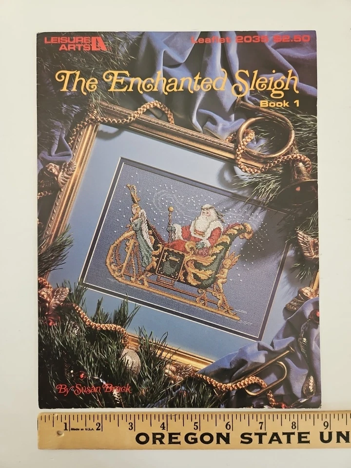 Leisure Arts THE ENCHANTED SLEIGH Santa X-Stitch Leaflet 2035 FULL-COLOR CHART - Image 2 of 4