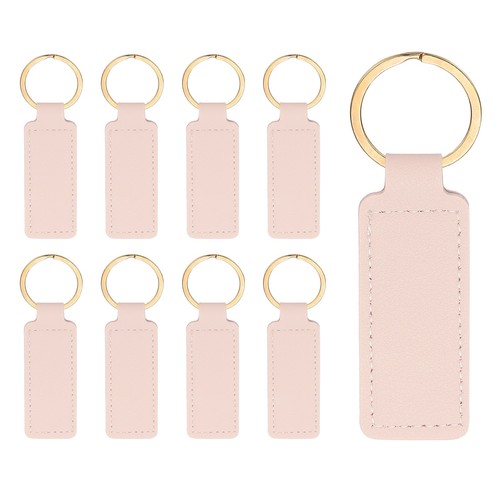 9 Pcs PU Leather Keychain Blanks - 72mm, For Sublimation, DIY Tags, Dog Collars