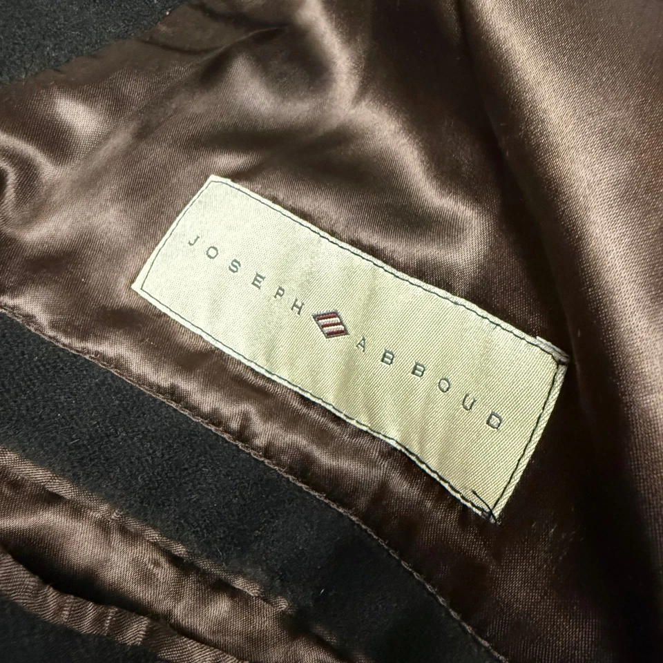 Joseph Abboud Vintage Wool Overcoat size 46 R Dressy Coat Made in Italy 90s mens - Image 4 of 4