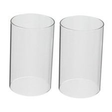Open Ended Glass Candle Holders, 2Pcs High Borosilicate Glass Chimney 3"x4"