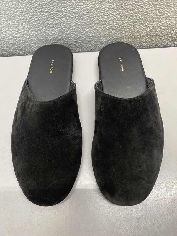 The Row Womens Velvet Open Back Slides Size 6/EU 36 Black ****Pre-owned****