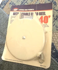 NHP National Home Products Retractable Cord Reel 40Ft All Purpose Heavy Duty USA