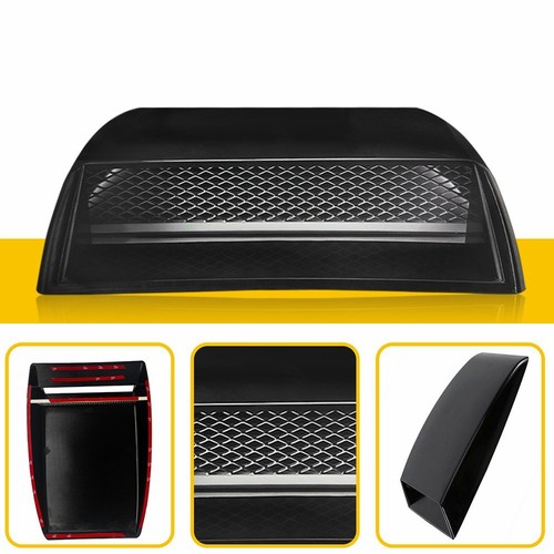 UNIVERSAL BLACK ABS PLASTIC RACING AIR FLOW INTAKE BONNET VENT TURBO HOOD SCOOP - Picture 4 of 12