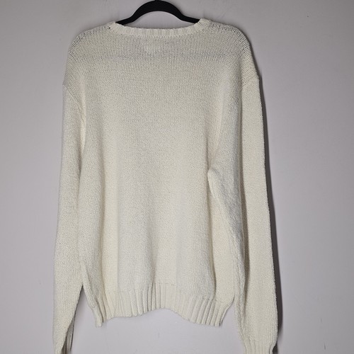 VTG Polo Ralph Lauren Sweater Men’s XL Fisherman Knit Wool Cotton Logo Preppy - Picture 5 of 5