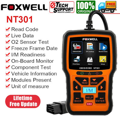 FOXWELL NT301-US OBD2 Scanner Code Reader Check Engine Fault Car Diagnostic Tool