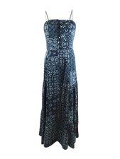 Lauren Ralph Lauren Women's Patchwork Crepe Sleeveless Gown (4, Blue Multi)