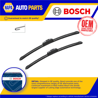 2x Wiper Blades (Pair) Flat Aero type AR142s 3397014142 Bosch Aerotwin Retrofit