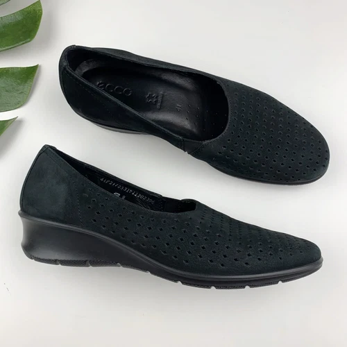 Scarpe comode estive Ecco Felicia traforate nere nabuk donna 41 US 10 10 5