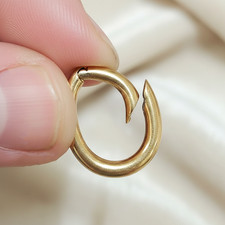 14k Gold Plated 20MM Minimal Oval Push Clasp, Bracelet Connector/Chain Connector