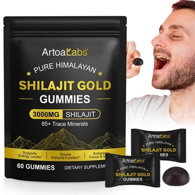 ARTOALABS Pure Himalayan Shilajit Gummies Gold 3000MG - 60 Gummies - High Fulvic Acid