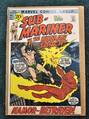 Sub-Mariner #44 vs The Human Torch - Gil Kane Cover Art