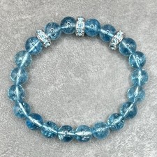 18 cm Original Topas Armband 8 mm Kugel POWERARMBAND 925 Silber Rondell Zirkonia