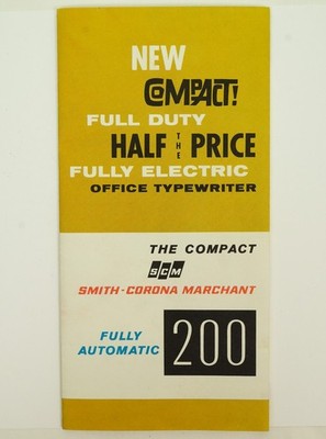 Smith Corona Electric Compact 200 Brochure Vintage Typewriter SCM