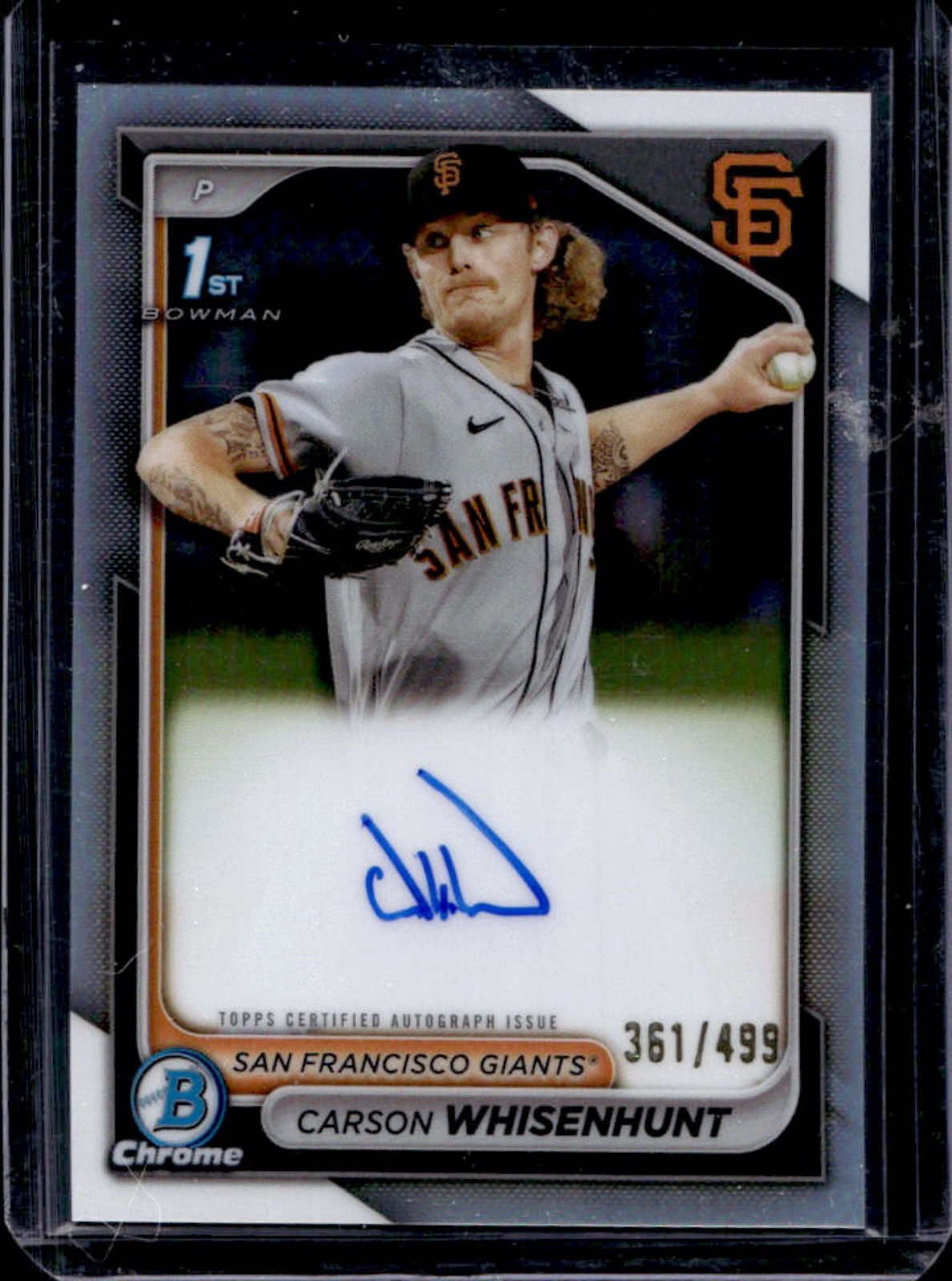 2024 Bowman Carson Whisenhunt Chrome Auto Refractor 1st Prospect #/499 Giants