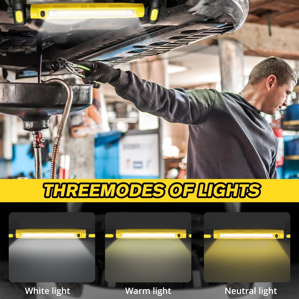 Under Hood Work Light Bar,LED Magnetic Light Bar with Hooks Cordless Rechargeabl