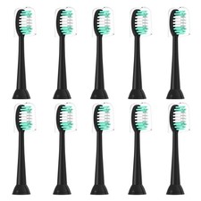 Toothbrush Heads Compatible with AquaSonic Black Series 10 Pack for Vibe Seri...