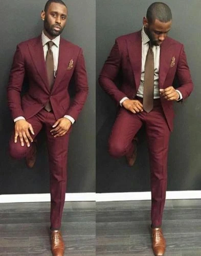 Burgundy suit store wedding womens
