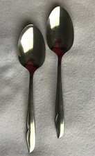 Profile Oneidacraft Stainless flatware 2 Serving Spoons glossy Deluxe