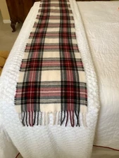 Express Plaid Scarf Oversized Wool Blend with Fringe 66” X 12”