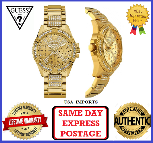 Guess W1156L2 Frontier Gold and Crystal Chronograph Womens Wrist