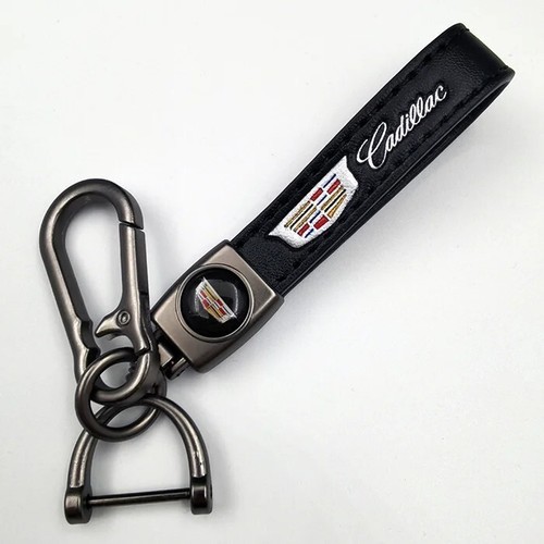Genuine Leather Car Keychain Set for Ca²dill²ac Key Ring Lanyard Accessories S-2 - Picture 2 of 10