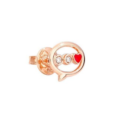 Mono Ohrring Dodo Nachricht DOHLTT/9/B/RO Roségold Diamanten Emaille Earring