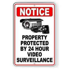 Video Surveillance Security 8" x 12" Aluminum Sign No Trespass Alarm Camera CCTV