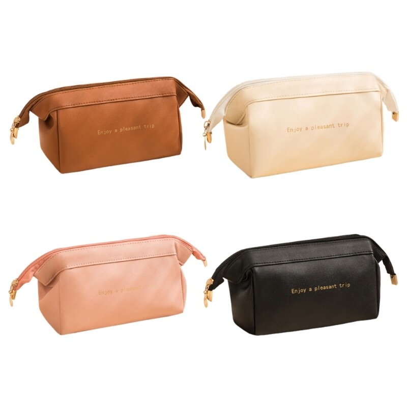 Spacious PU Travel Makeup Bag for Women & Girls Toiletry Organizer