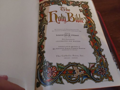 Holy Bible Papal Edition 1951 Red Leather Catholic Press Original Box - Picture 9 of 13