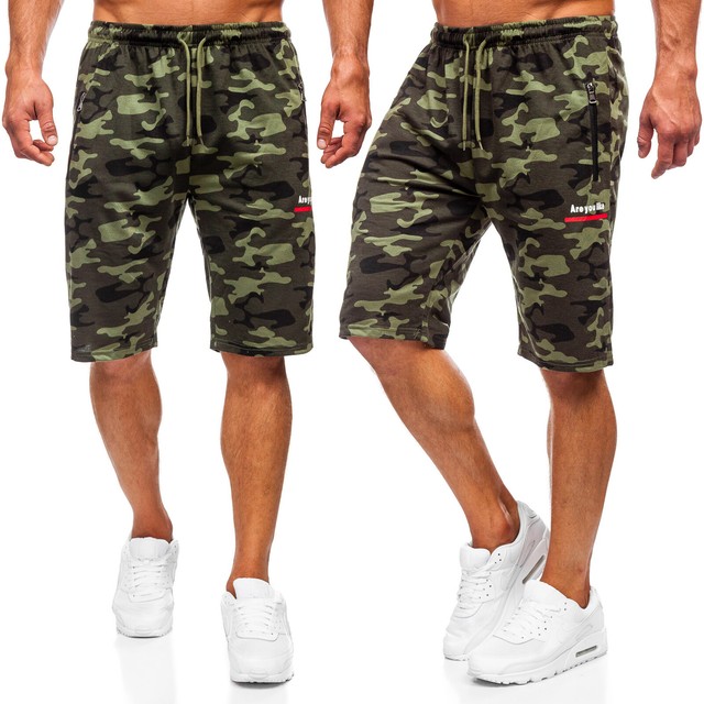 Shorts Kurzhose Bermudas Sporthose Jogging Kurze Camo Sport Herren Mix BOLF Army