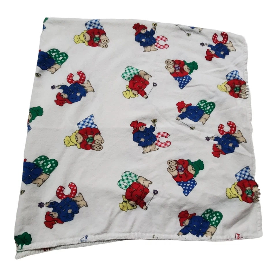 Cobertor de bebê urso Paddington feito à mão alfabeto ABC 40 x 40" cores primárias - Imagem 4 de 4