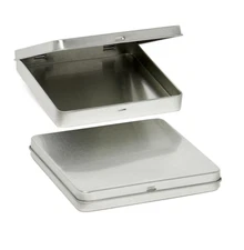 Lot of 24 Hinged Square Tin Cans Gift Card Box Craft Storage Box Junk Journal