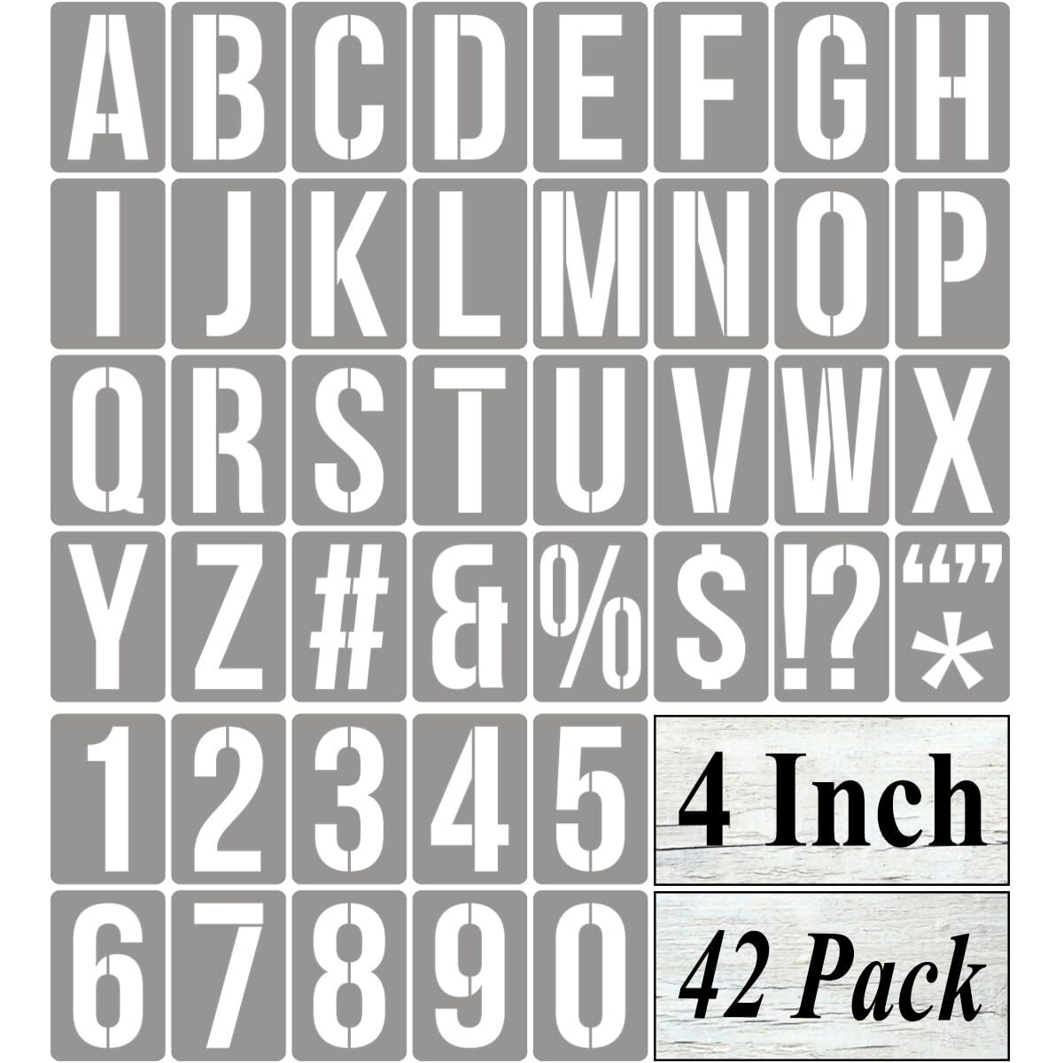 【】 4 Inch Alphabet Letter Stencils for Painting - 42 Pack