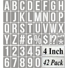 4 Inch Alphabet Letter Stencils for Painting - 42 Pack Letter and Number Sten...