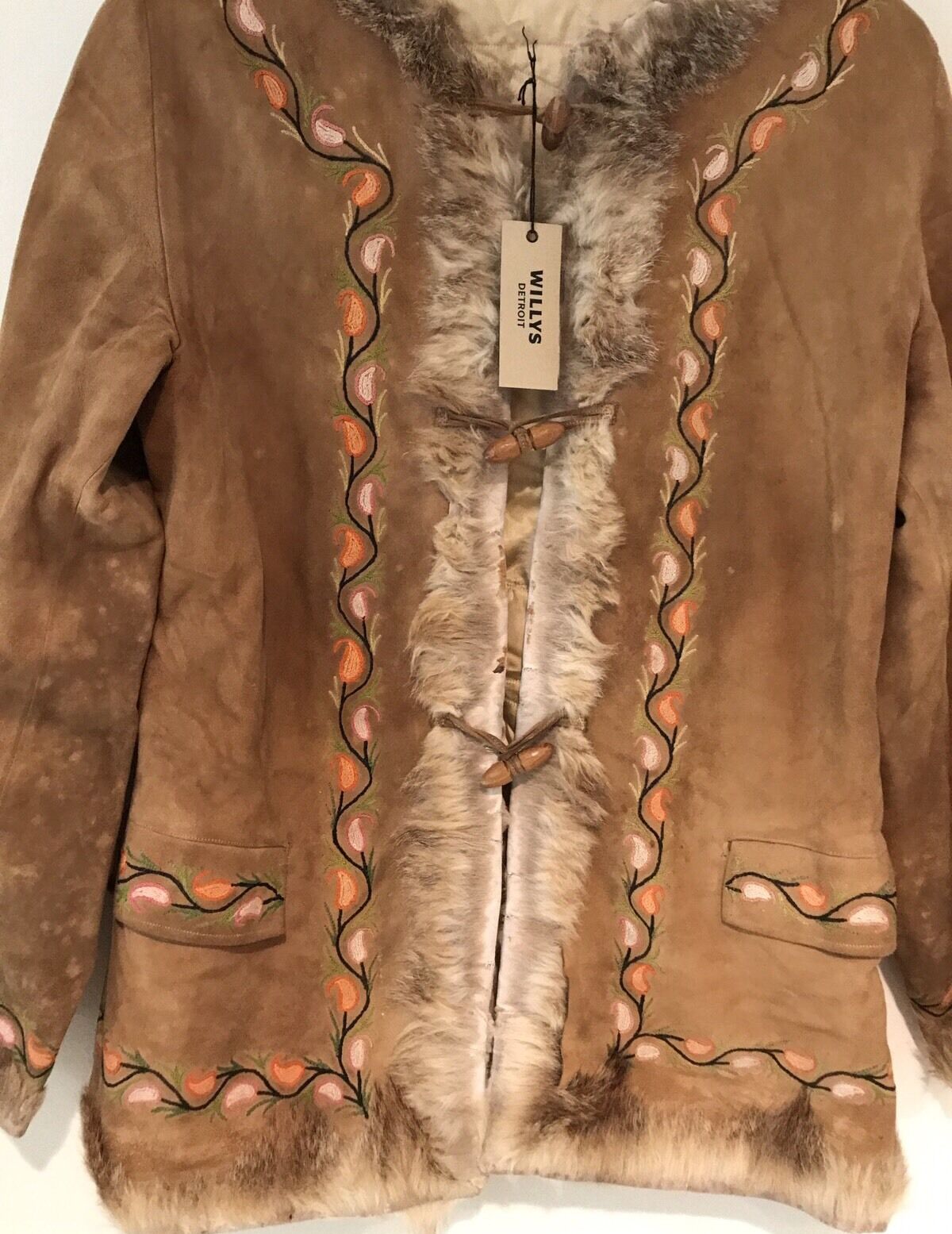 Vintage 1950s INUIT Suede Fur Jacket Brown Tan Az… - image 2