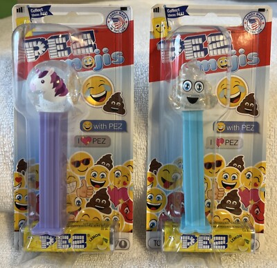 PEZ Crystal Poop & Unicorn Ball Emojis SHORT Card NEW Beautiful Gift Quality w80