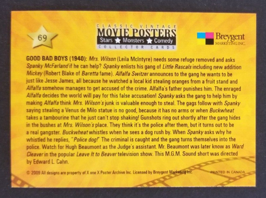 Little Rascals Good Bad Boys 2009 Movie Card #69 (NM)