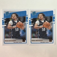 2020-21 Donruss Basketball Rated Rookies #208 COLE ANTHONY Lot (2)