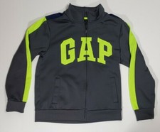 GAP Kids Boy Full Zip Sweater fleece Jacket Gray Green Athletic Wear Sz XL 12 