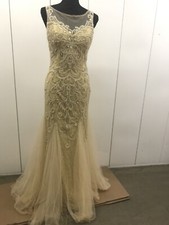 Crystals Prom Mermaid Dresses with Chiffon back