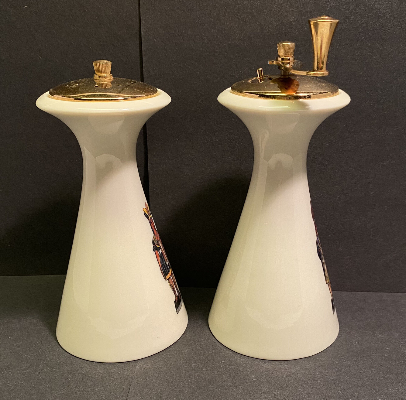 Lenox Porcelain Salt Shaker Pepper Grinder Phillies Bayuk Cigars