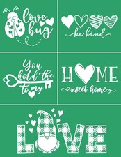 Love Heart Silk Screen Stencils Self Adhesive Screen Printing Stencil Reusabl...