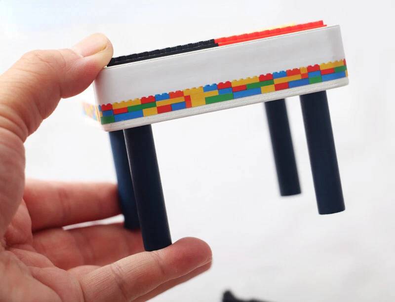 Dollhouse Miniature Children's Building Blocks Table Toy Accessories 1:12 Scale - Image 3 of 4