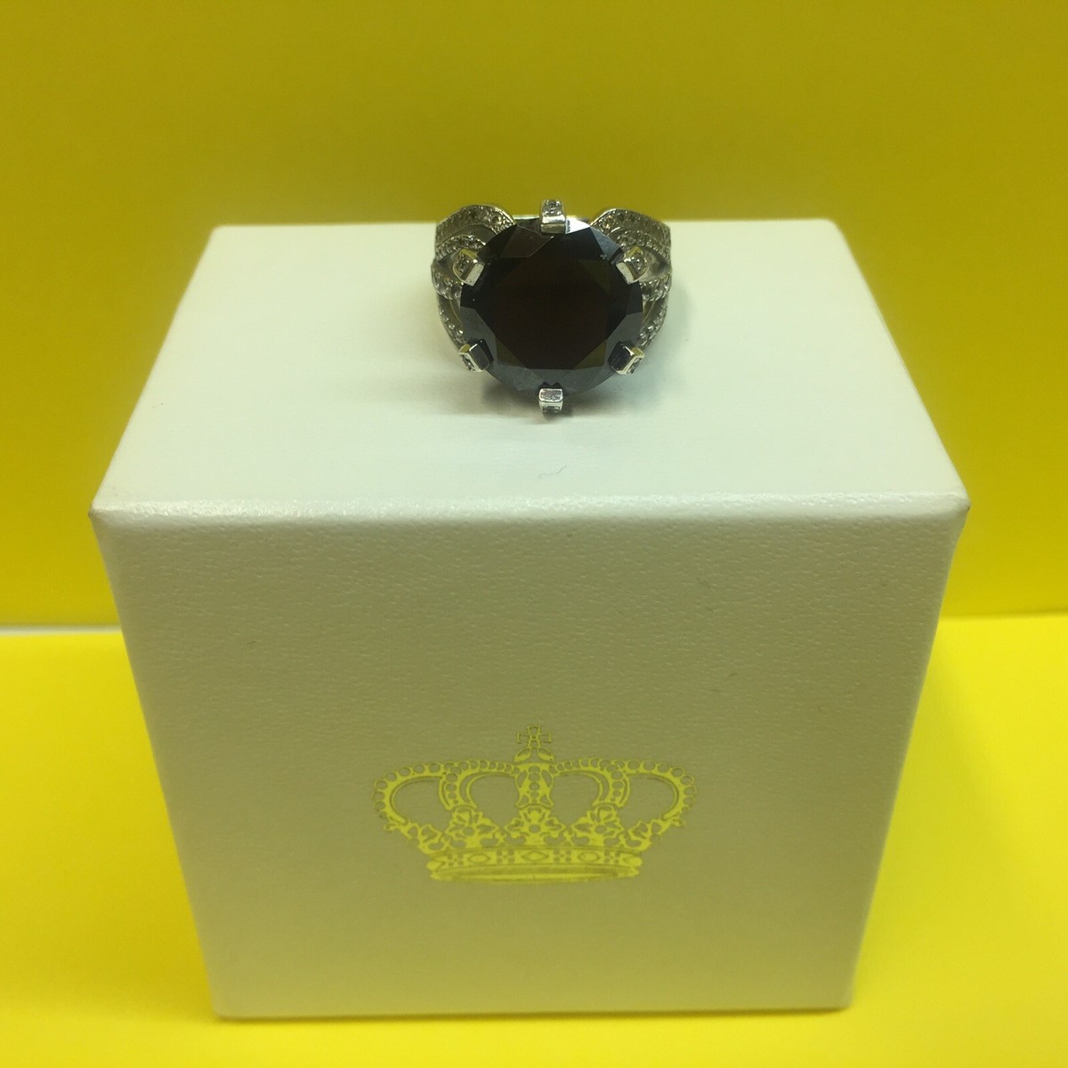 Fabulous JUSTIN DAVIS Designer Glam Ring Silver and Black Onyx 