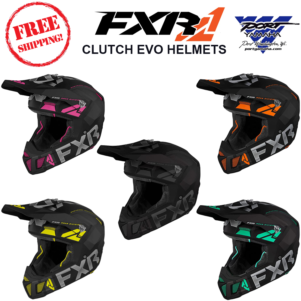 FXR Clutch Evo Helmet ATV Motocross MX Helmets Dirt Bike DOT Quick  Release